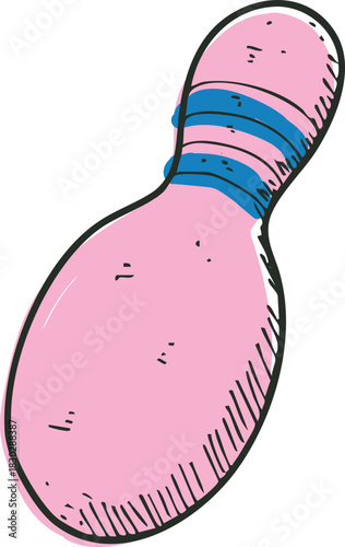 bowling pin sports item hand drawn illustration