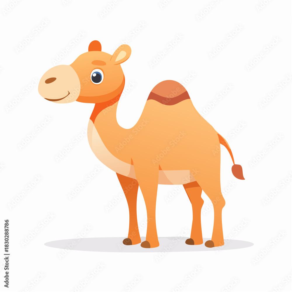 Obraz premium Adorable Camel Cartoon Design Isolated on White