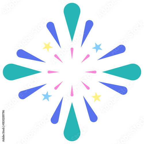 abstract colorful fireworks starburst lights 