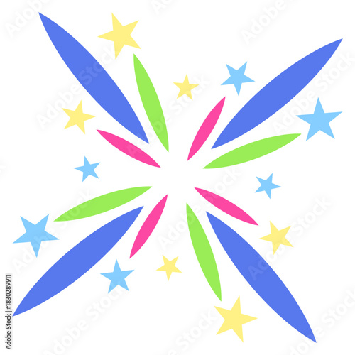 abstract colorful fireworks starburst lights 