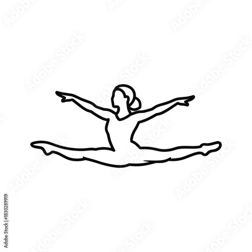 Female Gymnast Doing Straddle Split Icon