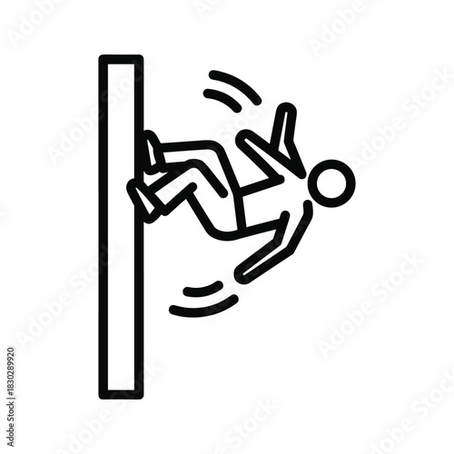 Person Falling Backwards from Wall Icon