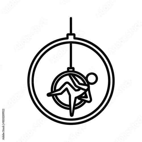 Minimalist Aerial Lyra Performer Icon