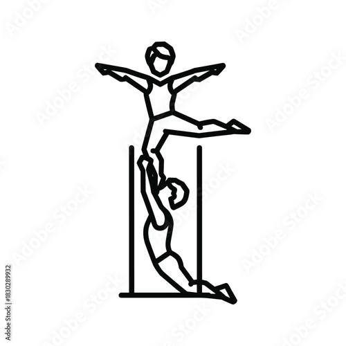 Acrobatic Duo Balancing Act Illustration