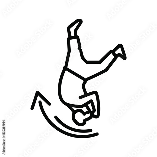 Backflip or Somersault Icon with Rotation Arrow