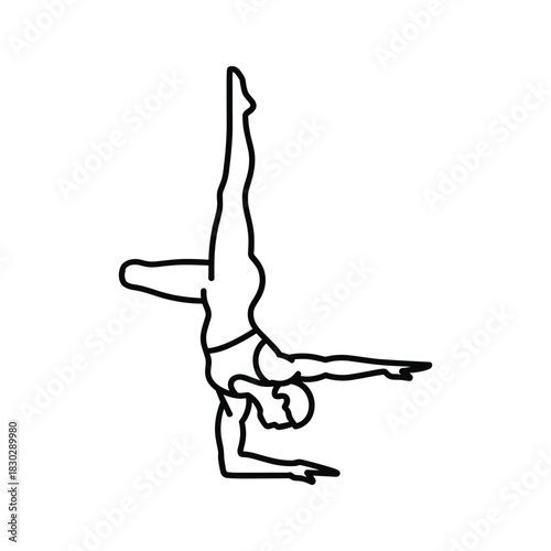 Forearm Stand Yoga Pose Line Art: Balance, Strength & Flexibility Icon