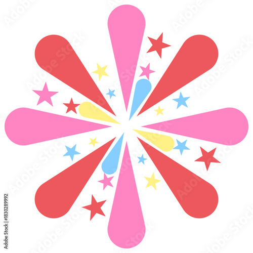 abstract colorful fireworks starburst lights 