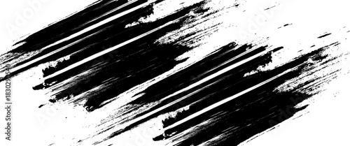 Vector black and white with grunge style, Abstract black and white brush strokes on a canvas with Black ink texture