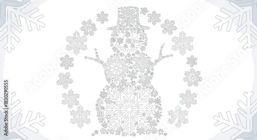 Snowman snowflakes winter christmas holiday season festive december cold ice snow