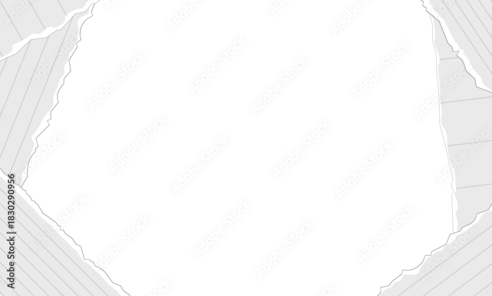 Obraz premium white paper card paper torn ripped frame border banner illustration