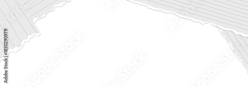 torn paper note with line frame border journaling illustration