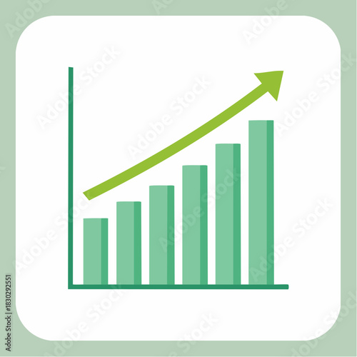 Free Download Green Bar Graph with Upward Arrow Illustrating Growth and Progress. - GFXLoad