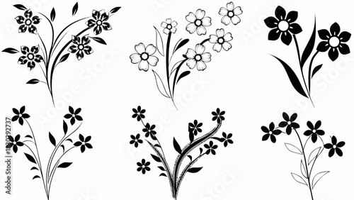 Elegant floral designs for sophisticated invitations, branding, and stationery, perfect for adding a timeless touch to wedding or event projects