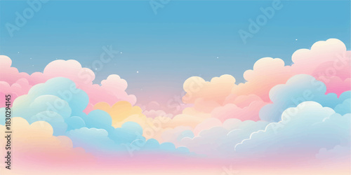 Beautiful pink clouds in the summer sky at sunset, catching the sunlight in the atmosphere