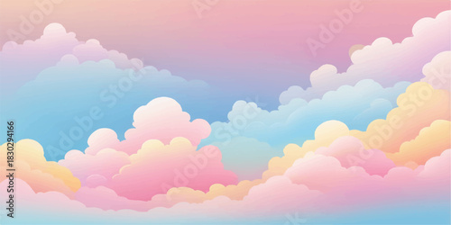 Beautiful pink clouds in the summer sky with sunlight
