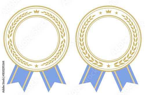 高級感のあるリボン付きランキングメダル 白色