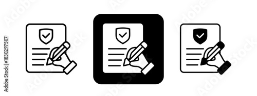 Training  Solid color and black line drawing vector illustration set