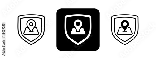 Safety  Solid color and black line drawing vector illustration set