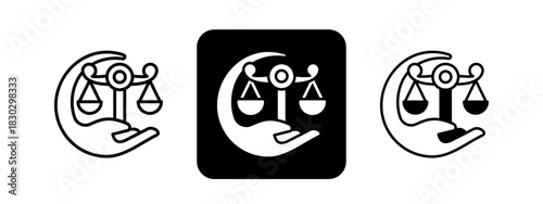 Ethical  Solid color and black line drawing vector illustration set