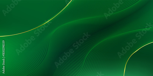 green abstract background design with elegant golden elements vector illustration