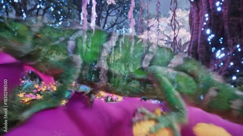 Enchanted Forest Wildlife - A Glimpse into a Bioluminescent Ecosystem.