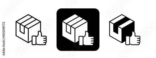 Goods  Solid color and black line drawing vector illustration set