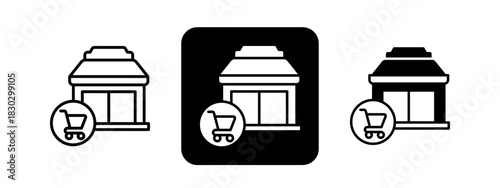 Independent  Solid color and black line drawing vector illustration set