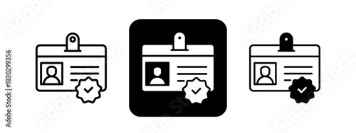 Identity  Solid color and black line drawing vector illustration set