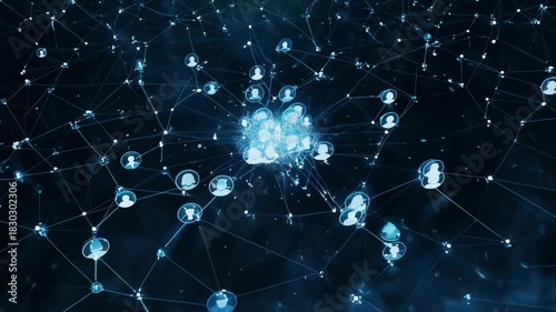 Digital Network Connections and Social Media Communication Concept.