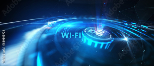 Global Wi-Fi wireless internet technology concept. 3d illustration