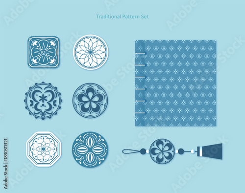 전통 문양 오브젝트 세트 09
