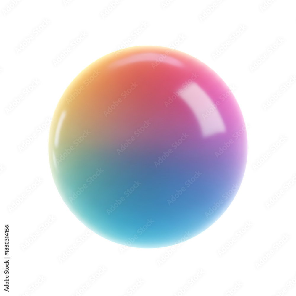 Fototapeta premium Iridescent sphere with gradient colors perfect for backgrounds and design elements shining isolated on a black backdrop creating a visually captivating effect