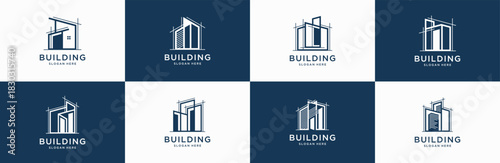Mega logo collection, Abstract design concept for architect, builder, developer branding.