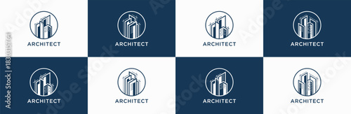 Set of building logo design inspiration. Building, Real Estate, and Construction logo design inspiration.