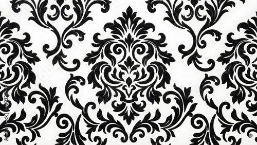 Elegant Pattern Design: A close-up view unveils an ornate design, a sophisticated arrangement of intricate floral elements, creating a captivating visual texture and vintage allure.