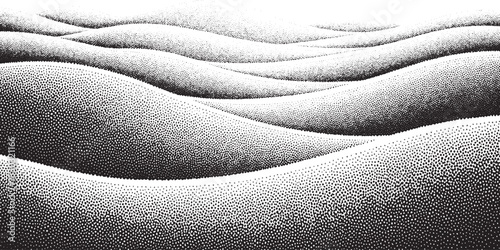 Abstract Wavy Pattern with Textured Surface in Black and White.