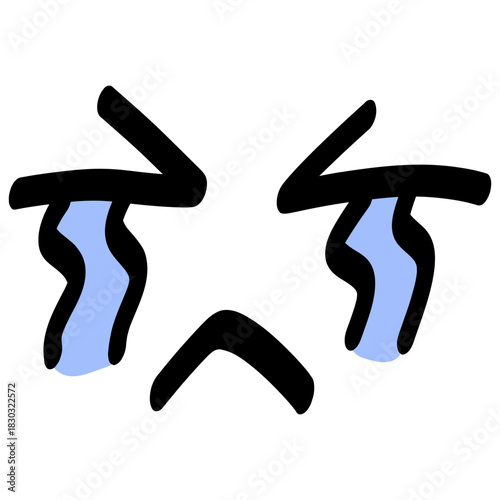 Crying Face Cartoon Facial Expression Illustration
