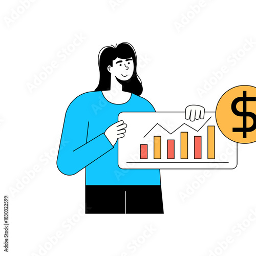Digital Business Woman Concept Illustration