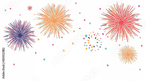 vector illustration of a colorful fireworks