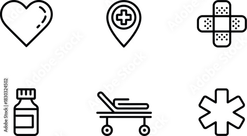 Medical icon set isolated on vector