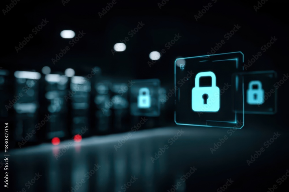 Fototapeta premium Server combined with monitoring in cryptography systems optimizes connectivity operations, enabling computing database with mobility facilitating seamless integration and enhanced