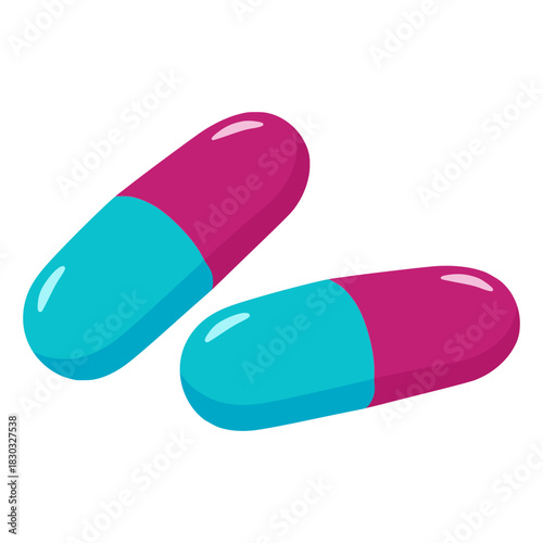 medicine capsule medical flat color vector illustration template design