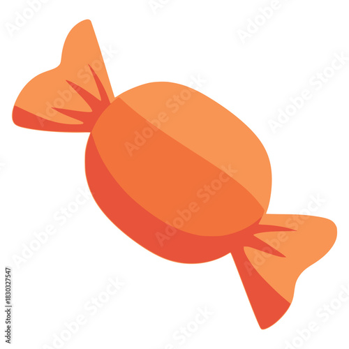 orange candy wrap sweet snack flat color vector illustration template design