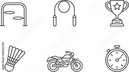 Sports and games icons isolated on