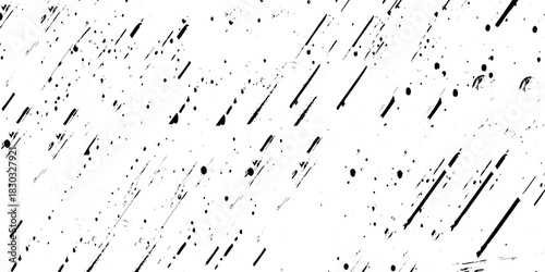 Abstract texture grunge made of diagonal streaks and distressed lines, black ink on a white background. grunge scratch patterns, chaotic linear noise. dirty monochrome pattern of the old worn surface.