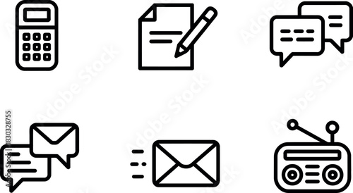 Communication icons isolated on