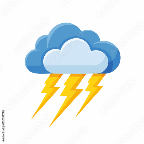 Cartoon cloud with lightning bolts, symbolizing a storm
