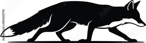 Fox silhouette illustration simple elegant design for various creative projects