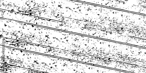 Abstract texture grunge made of diagonal streaks and distressed lines, black ink on a white background. grunge scratch patterns, chaotic linear noise. dirty monochrome pattern of the old worn surface.