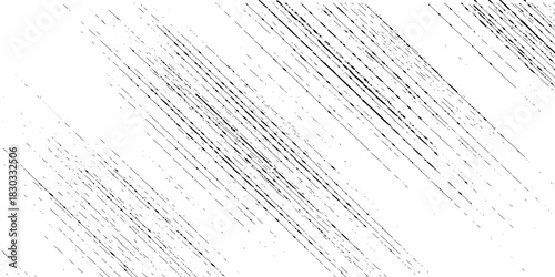 Abstract texture grunge made of diagonal streaks and distressed lines, black ink on a white background. grunge scratch patterns, chaotic linear noise. dirty monochrome pattern of the old worn surface.